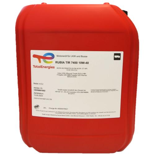 20 Liter Total RUBIA TIR 7400 10W-40